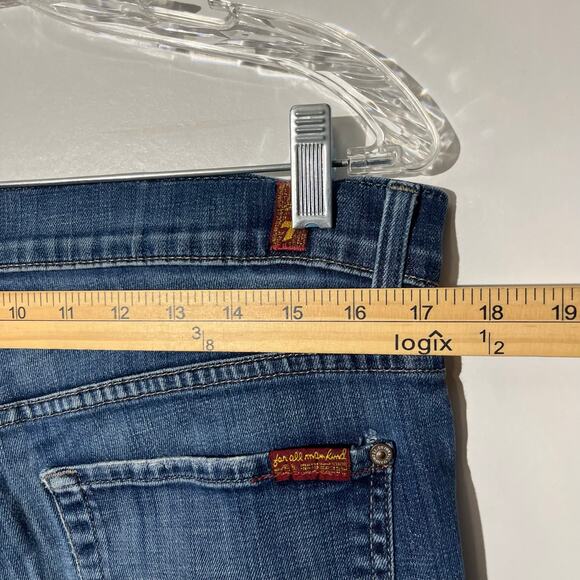 7 For All Mankind Relaxed Fit Straight Leg Distressed Blue Jeans Men’s Size‎ 33 - Picture 5 of 7